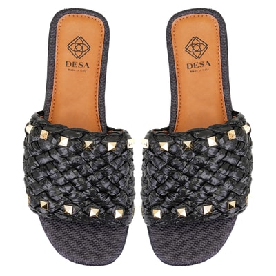 Kadın Siyah Hasır Terlik