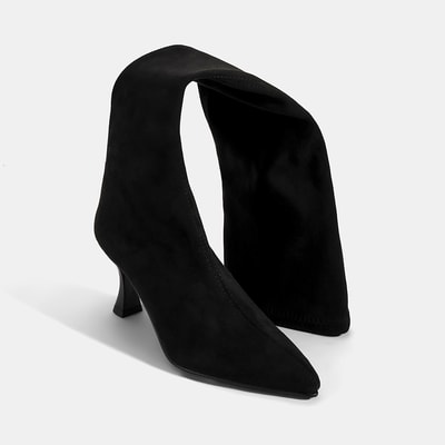 Kadın Siyah İnce Topuklu Stretch Çizme