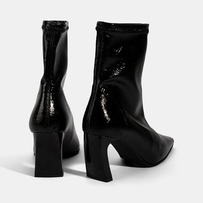 Kadın Siyah Kalın Topuklu Stretch Bot