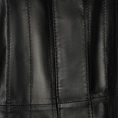 Kadın Siyah Kapüşonlu Deri Mont