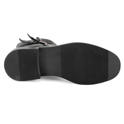 Kadın Siyah Kemer Aksesuarlı Kadın Bot