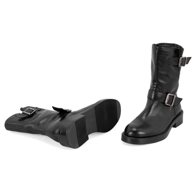 Kadın Siyah Kemer Aksesuarlı Kadın Bot