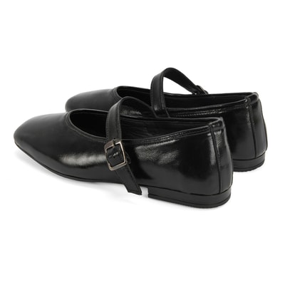 Kadın Siyah Kemer Aksesuarlı Rugan Mary Jane Babet 