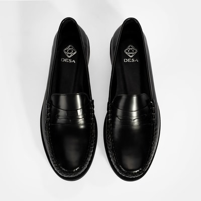 Kadın Siyah Klasik Deri Loafer