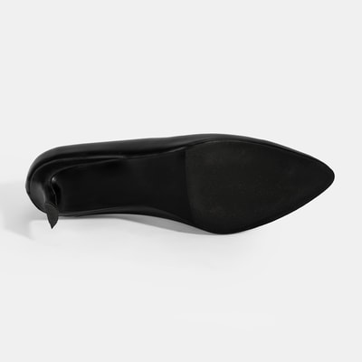 Kadın Siyah Klasik Topuklu Deri Ayakkabı