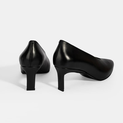 Kadın Siyah Klasik Topuklu Deri Ayakkabı