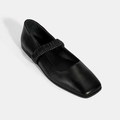 Kadın Siyah Mary Jane Deri Babet