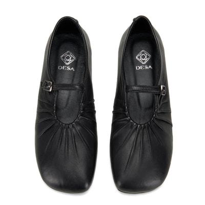 Kadın Siyah Mary Jane Deri Babet