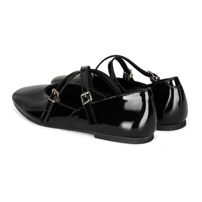 Kadın Siyah Mary Jane Deri Günlük Ayakkabı