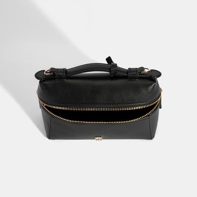 Kadın Siyah Mini Deri El Çantası