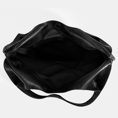 Kadın Siyah Monogram Baskılı Deri Omuz Çantası