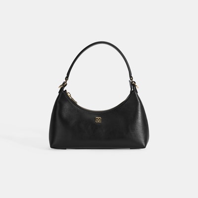 Kadın Siyah Omuz Askılı Mini Deri El Çantası