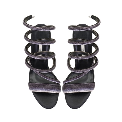 Kadın Siyah Parlak Taş Detaylı Abiye Topuklu Ayakkabı