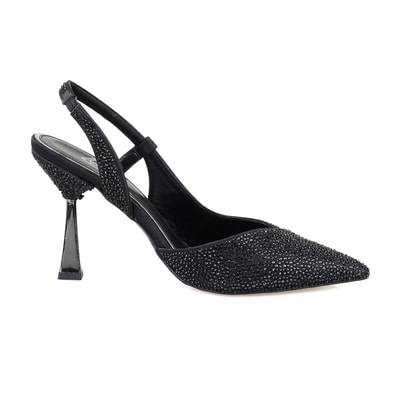 Kadın Siyah Parlak Taş Detaylı Topuklu Abiye