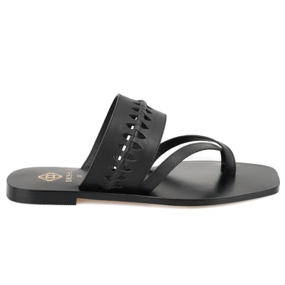 Kadın Siyah Parmak Arası Deri Terlik