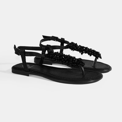 Kadın Siyah Parmak Arası Sandalet