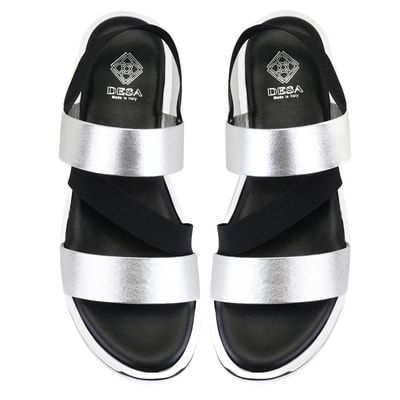 Kadın Siyah Platform Tabanlı Deri Sandalet