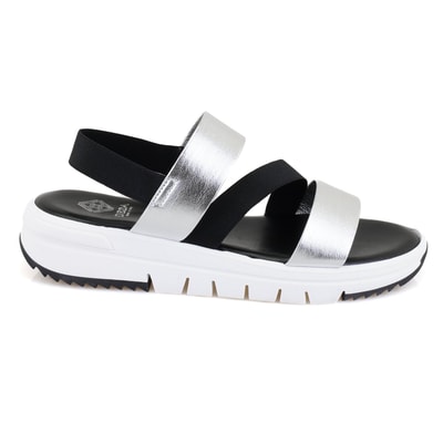 Kadın Siyah Platform Tabanlı Deri Sandalet