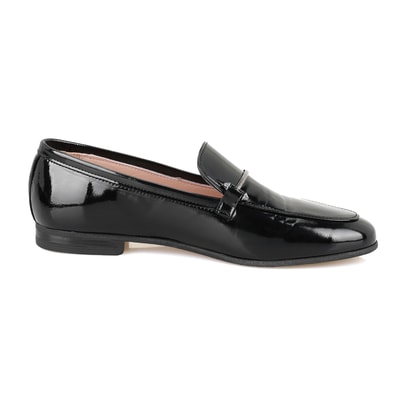 Kadın Siyah Rugan Deri Loafer