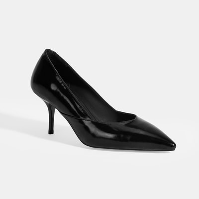 Kadın Siyah Rugan Topuklu Ayakkabı