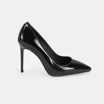 Kadın Siyah Rugan Topuklu Klasik Ayakkabı