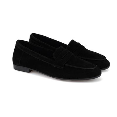 Kadın Siyah Süet Deri Loafer