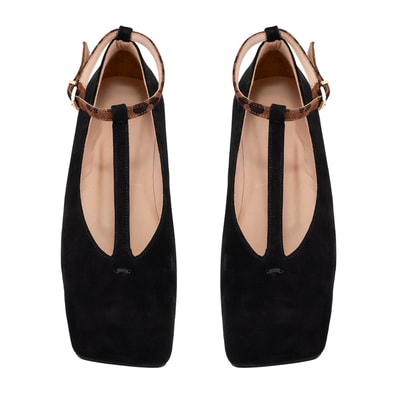 Kadın Siyah Süet Mary Jane Babet