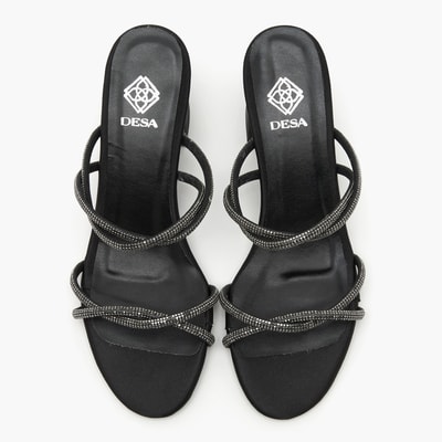 Kadın Siyah Taşlı Abiye Terlik