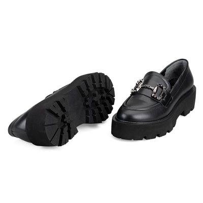 Kadın Siyah Toka Detaylı Loafer