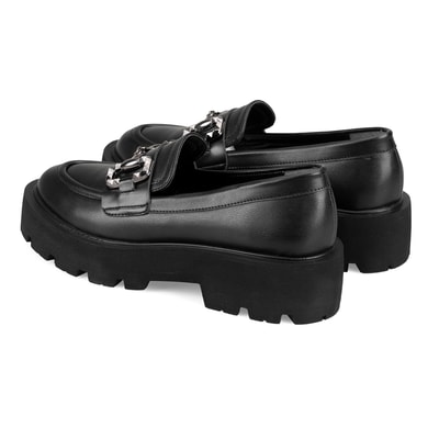 Kadın Siyah Toka Detaylı Loafer