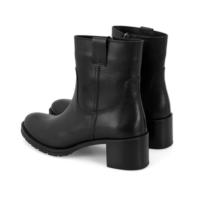 Kadın Siyah Topuklu Deri Bot