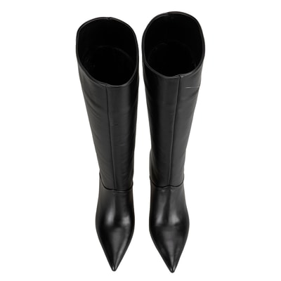Kadın Siyah Topuklu Deri Çizme