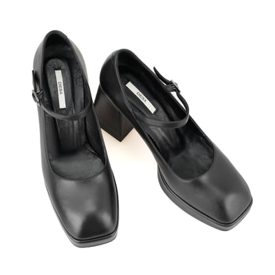 Kadın Siyah Topuklu Mary Jane Deri Klasik Ayakkabı