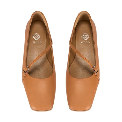 Kadın Taba Ayarlanabilir Tokalı Deri Babet