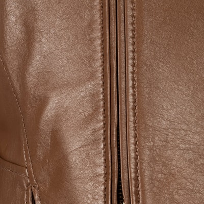 Kadın Taba Deri Biker Ceket