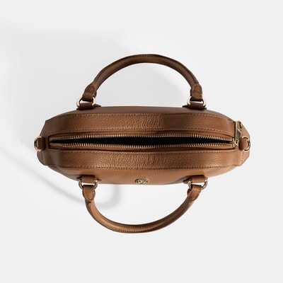 Kadın Taba Deri Çanta Aksesuarlı Mini El Çantası