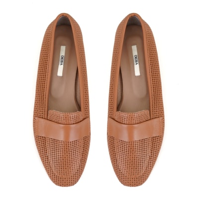 Kadın Taba Deri Loafer