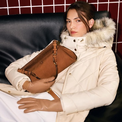 Kadın Taba Deri Omuz Çantası