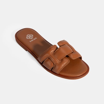 Kadın Taba Deri Terlik