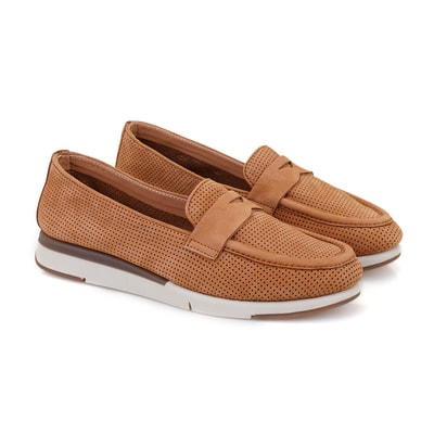 Kadın Taba DesaComfort Deri Loafer