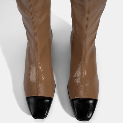 Kadın Taba Kalın Topuklu Stretch Çizme