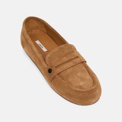 Kadın Taba Metal Detaylı Süet Loafer