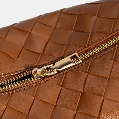 Kadın Taba Örgü Baskılı Omuz Çantası