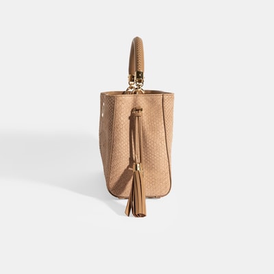 Kadın Taba Püskül Aksesuarlı Deri El Çantası