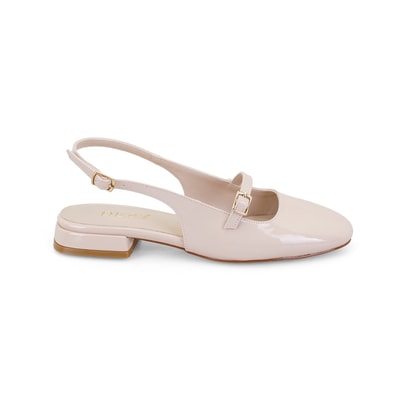 Kadın Ten Ayarlanabilir Tokalı Deri Babet