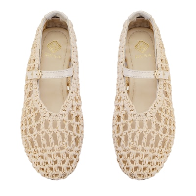 Kadın Ten Ayarlanabilir Tokalı Hasır Babet