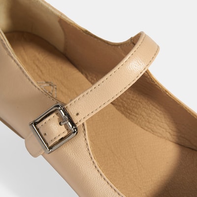 Kadın Ten Deri Mary Jane Babet