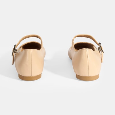 Kadın Ten Deri Mary Jane Babet