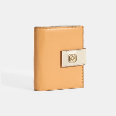 Kadın Turuncu / Bej Deri Cüzdan