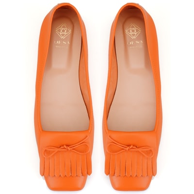 Kadın Turuncu Deri Babet